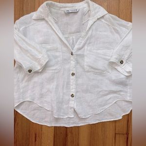 Zara linen white shirt